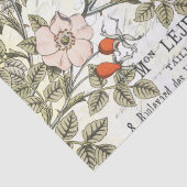 Wilde Rozen Carte Postale Songbird French Script Tissuepapier (Detail)