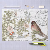 Wilde Rozen Carte Postale Songbird French Script Tissuepapier (Craft)