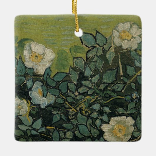 Wilde Rozen door Vincent van Gogh Keramisch Ornament (Voorkant)