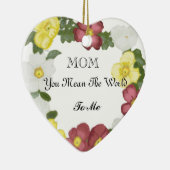 Wilde Rozen Editable Moederdag Keramisch Ornament (Rechts)