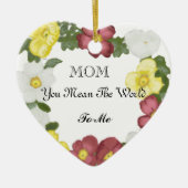 Wilde Rozen Editable Moederdag Keramisch Ornament (Voorkant)