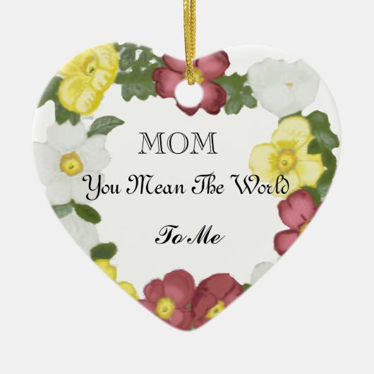 Wilde Rozen Editable Moederdag Keramisch Ornament (Voorkant)