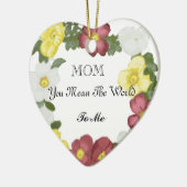 Wilde Rozen Editable Moederdag Keramisch Ornament (Links)