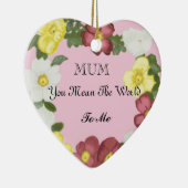 Wilde Rozen Editable Moederdag Keramisch Ornament (Rechts)