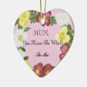 Wilde Rozen Editable Moederdag Keramisch Ornament (Links)