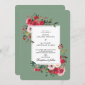 Wilde Rozen en Basil Green Kaart (Voorkant / Achterkant)