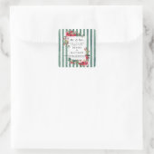 Wilde Rozen en Basil Green Stripes Wine Label (Tas)