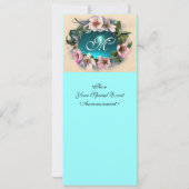 WILDE ROZEN EN BLAUWE LINT FOTO SJABLOON MONOGRAM KAART (Achterkant)