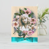 WILDE ROZEN EN BLAUWE LINTEN ZOETE 16 FOTO SJABLOO KAART (Staand voorkant)