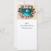 WILDE ROZEN EN BLAUWE RIBBON FOTO-MONOGRAM KAART (Achterkant)