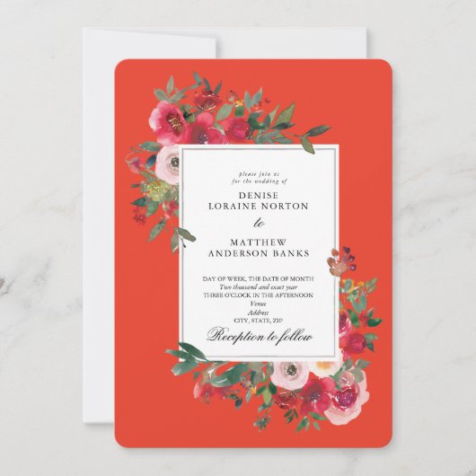 Wilde Rozen en Cherry Tomatoe Kleur Kaart (Voorkant)
