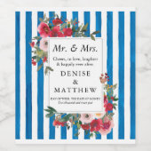 Wilde Rozen en Frans etiket met blauwe streep (Enkel label)