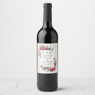 Wilde Rozen en perfect Bleek etiket met strepe wij