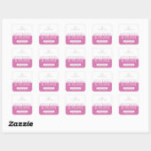 Wilde rozen en pioenroze riet diffuser label (Vel)