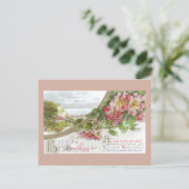 Wilde Rozen en vignet verjaardag Briefkaart (Staand voorkant)