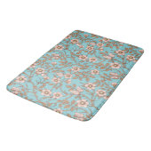 Wilde rozen en vlinders /roze/ bruin/ vijver badmat (Gekanteld)