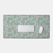Wilde rozen en vlinders /roze/ bruin/ vijver bureaumat (Keyboard & Muis)