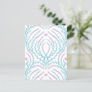 Wilde rozen en vlinders /roze/lichtgroen/geel briefkaart