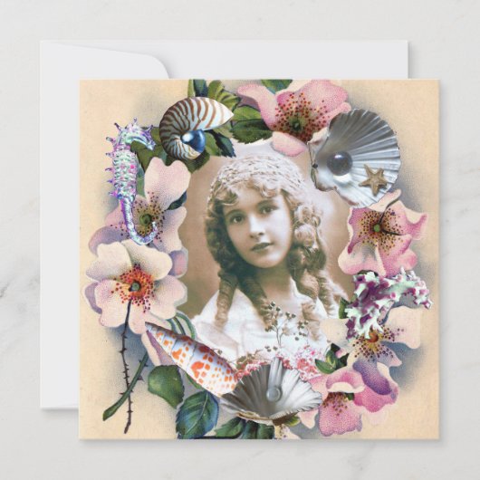 WILDE ROZEN EN ZEESCHELLEN SCHAKELEN 16 FOTO-TEMPL KAART (Voorkant)