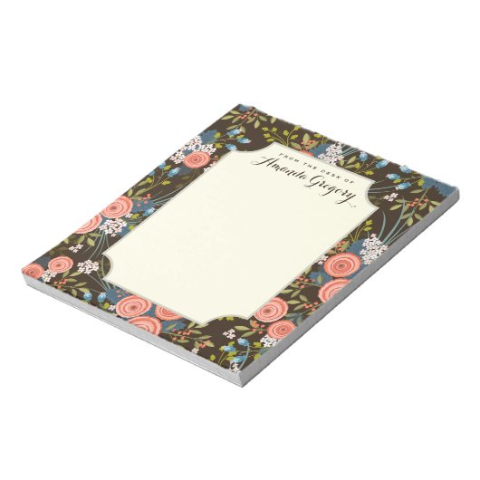 Wilde Rozen Floral Garden - Aangepaste Blocnote (Linkerzijde)
