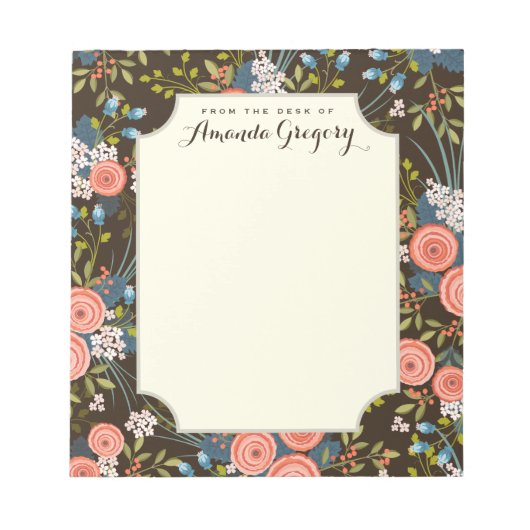 Wilde Rozen Floral Garden - Aangepaste Blocnote (Voorkant)