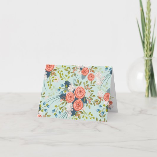Wilde Rozen Floral Garden Blank Notecard Kaart (Voorkant)