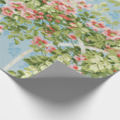 WILDE ROZEN ,GROENE BLADEREN ,VLIEGENDE VOGEL IN B CADEAUPAPIER (Hoek)