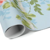 WILDE ROZEN ,GROENE BLADEREN ,VLIEGENDE VOGEL IN B CADEAUPAPIER (Rol Hoek)