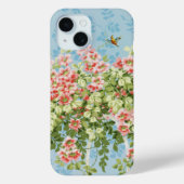 WILDE ROZEN ,GROENE BLADEREN ,VLIEGENDE VOGEL IN B Case-Mate iPhone CASE (Achterkant)