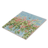 WILDE ROZEN ,GROENE BLADEREN ,VLIEGENDE VOGEL IN B TEGELTJE (Zijkant)