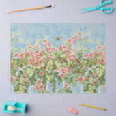 WILDE ROZEN ,GROENE BLADEREN ,VLIEGENDE VOGEL IN B TISSUEPAPIER (Craft)