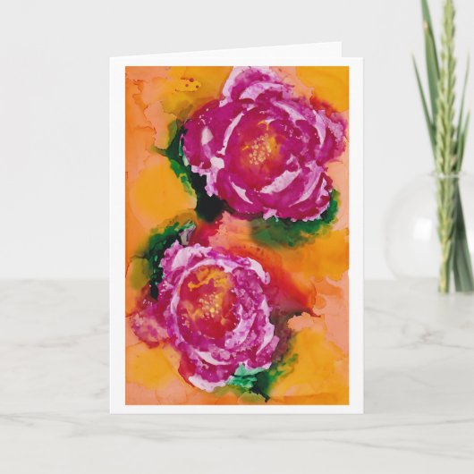 "Wilde Rozen" - het Art. van de Inkt van de Kaart (Voorkant)
