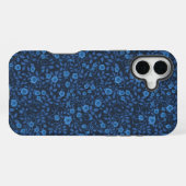 Wilde rozen in blauw iPhone hoesje (Achterkant horizontaal)