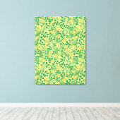 Wilde rozen in geel en groen canvas afdruk (Insitu (Houten vloer))