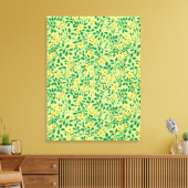 Wilde rozen in geel en groen canvas afdruk (Insitu (Woonkamer))