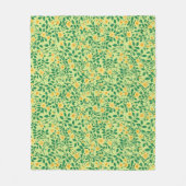 Wilde rozen in geel en groen fleece deken (Voorkant)