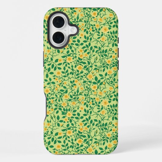 Wilde rozen in geel en groen iPhone hoesje (Achterkant)
