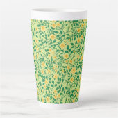 Wilde rozen in geel en groen latte mok (Voorkant)