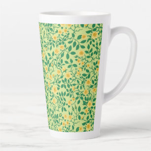 Wilde rozen in geel en groen latte mok