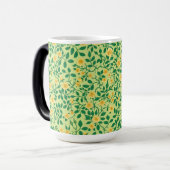 Wilde rozen in geel en groen magische mok (Voorkant links)