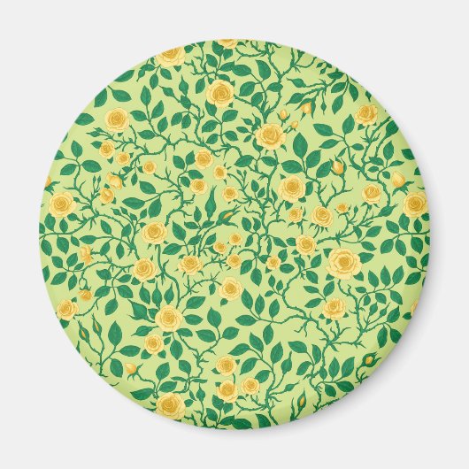 Wilde rozen in geel en groen magneet (Voorkant)