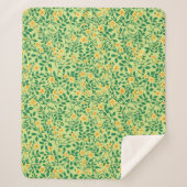 Wilde rozen in geel en groen sherpa deken (Voorkant)