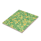 Wilde rozen in geel en groen tegeltje (Zijkant)