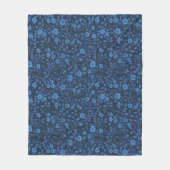 Wilde rozen in het blauw fleece deken (Voorkant)