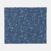 Wilde rozen in het blauw fleece deken (Voorkant (Horizontaal))