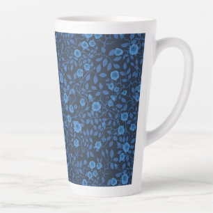 Wilde rozen in het blauw latte mok