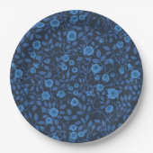 Wilde rozen in het blauw papieren bordje (Voorkant)