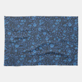 Wilde rozen in het blauw theedoek (Horizontaal)