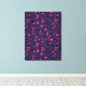 Wilde rozen in roze en paarse kleuren canvas afdruk (Insitu (Houten vloer))