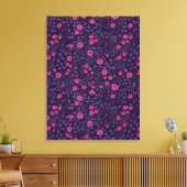 Wilde rozen in roze en paarse kleuren canvas afdruk (Insitu (Woonkamer))